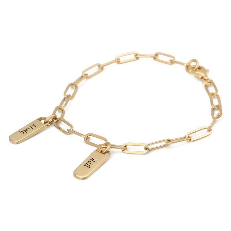 Personalized Sterling Silver Paperclip Mom Bracelet - Up To Five Names